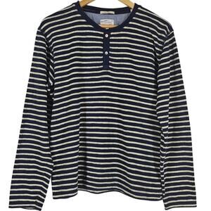 THE BRETON GANT RUGGER WOMEN'S SWEATER - SIZE MEDIUM - CLASSIC STRIPED NAVY BLUE